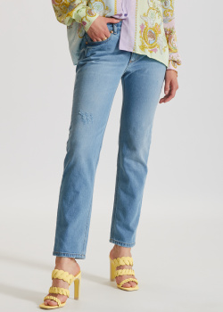 Прямые джинсы Versace Jeans Couture с потертостями, фото
